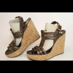 Tory Burch Womens 8.5 M Cork Platform Leather